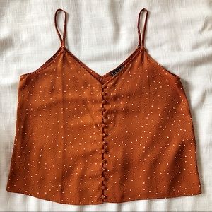 Polka Dot Button-Down Cami Top